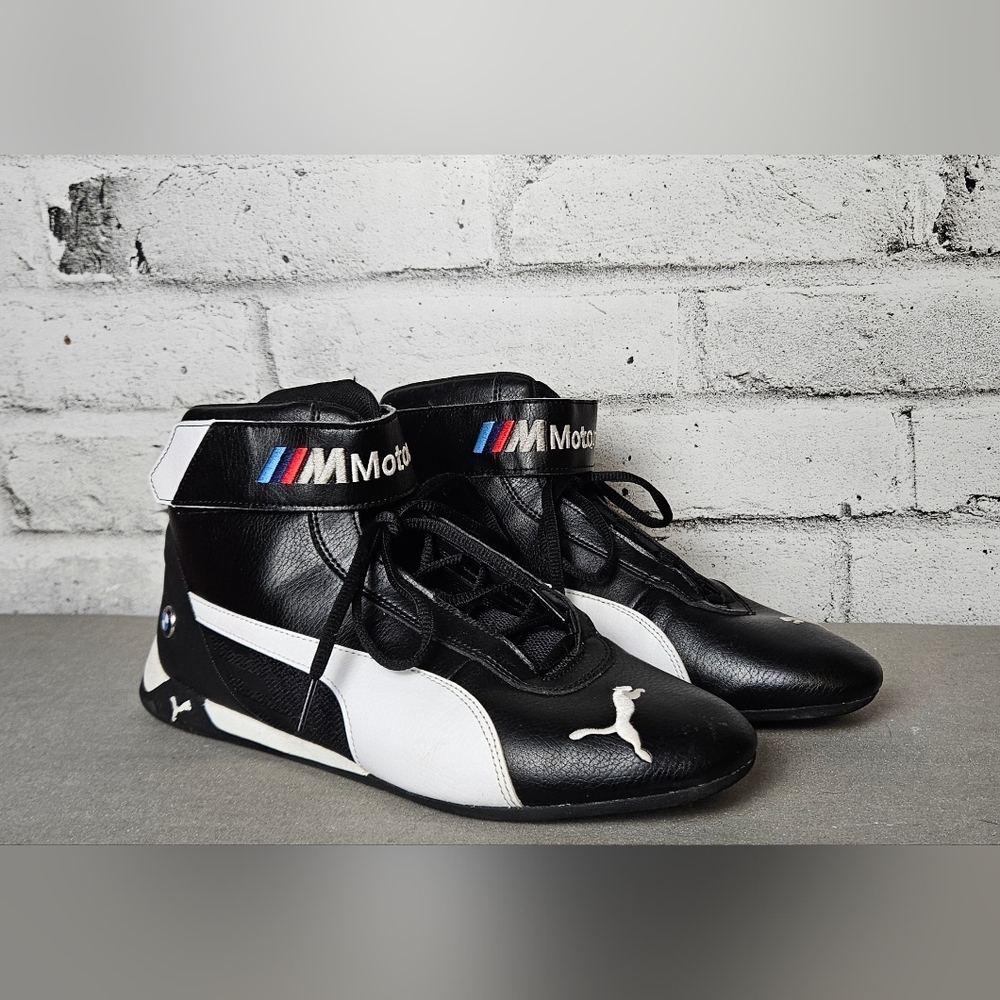Puma BMW Motorsport Future Cat Mid Racing Shoes Mens 10.5 Black - Picture 2 of 11
